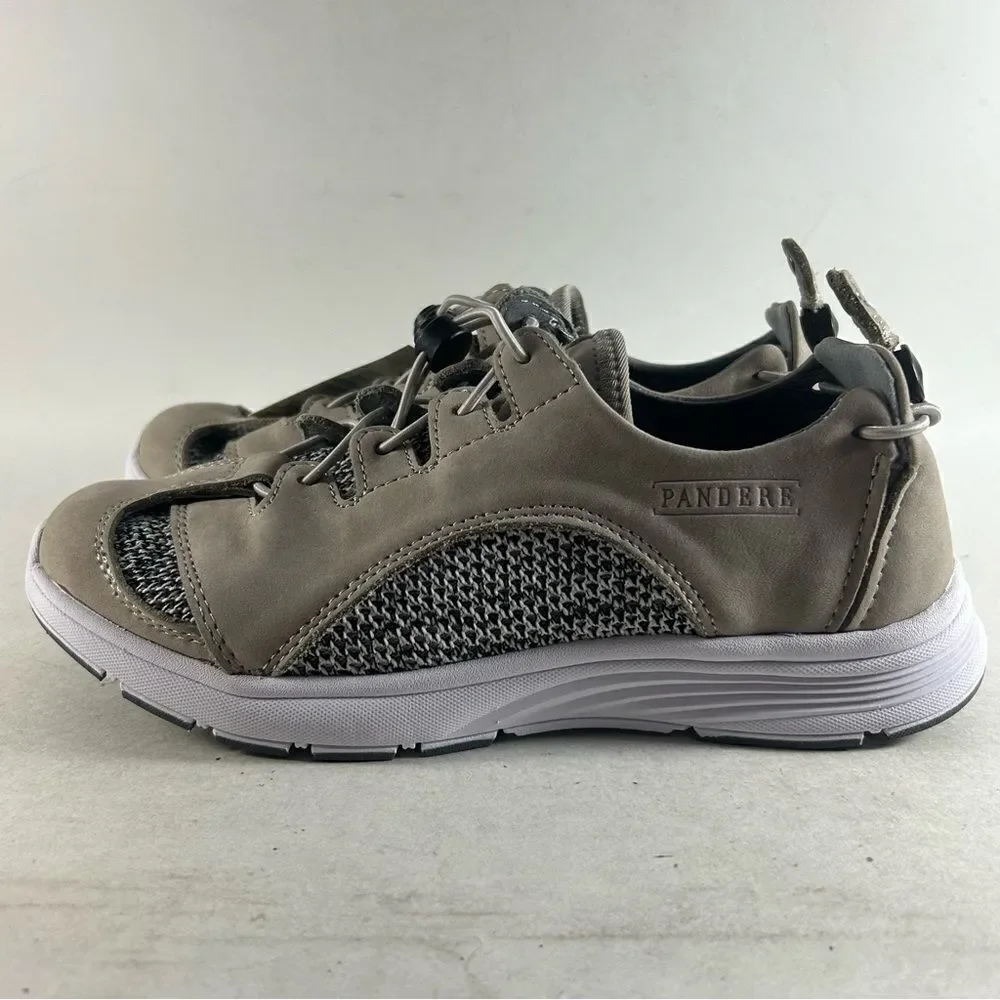 NEW Pandere Barista Women’s Suede Leather Shoes Drawstring Sneakers Brown Size 6